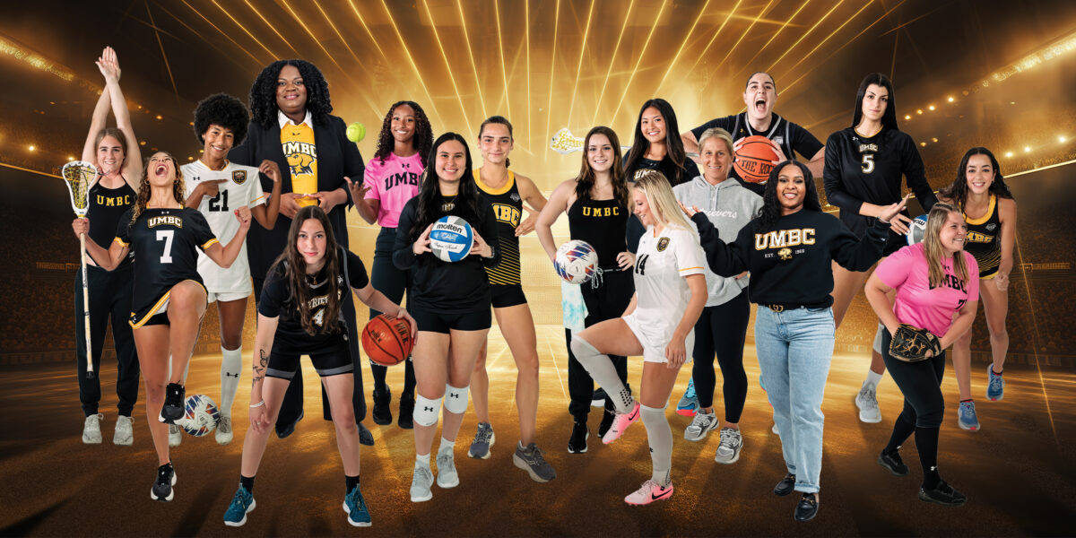 Student-athletes, coaches, and Athletics Director Tiffany Tucker invite you to join the stands to cheer on our world-class women athletes. (Photos by Marlayna Demond '11/UMBC)
